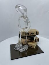 Vintage ATTORNEY AT LAW Sculpture Figurine Plexi-Glass Lawyer Law Books Bar Exam picture