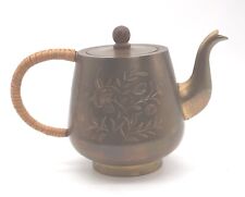 Vintage Harilela's India #368 Engraved Brass Tea Pot with Lid picture