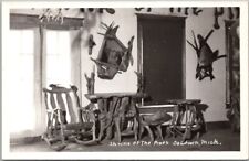 Baldwin, Michigan RPPC Real Photo Postcard SHRINE OF THE PINES Rustic Furniture picture