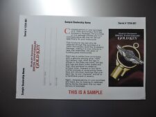 Harley Davidson 100th Anniversary Gold Key Sample Order Card picture