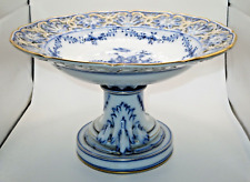 Vintage KPM Blue Berlin Septre Mark Floral Footed Reticulated Porcelain Compote picture