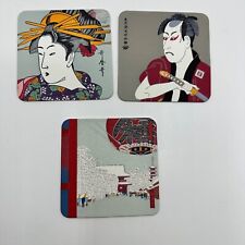 Japanese Artwork In Commemoration Of Calling Port Of Tokyo Coasters Lot Of 3 picture