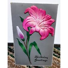 Vintage 1910s era Birthday Greeting Post Card embossed made in Germany picture