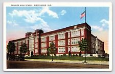 c1930s~Birmingham Alabama AL~Phillips High School~Downtown~Vintage Postcard picture