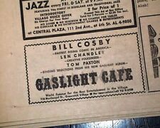 Early BILL COSBY Stand Up Comedian & Tom Paxton Folk Singer AD 1962 NY Newspaper picture