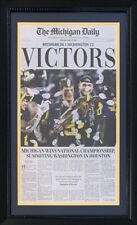 Michigan Wolverines 2024 National Champion VICTORS Daily School Framed Newspaper picture