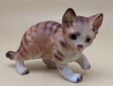 VINTAGE 1950s Kitten Cat Figurine Tiger Striped Enesco E6311 Hand Painted Japan picture