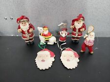 SANTA CLAUS-Vintage 7 Lot-Ornaments-Christmas picture