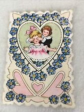 Antique Valentines Card Peek Boo Die Cut Whitney Made Worcester Ephemera Vintage picture