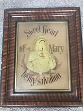 VTG. Sweet Heart of Mary be my Salvation 3-D Celluloid Tiger Wood *Dmged Frame* picture