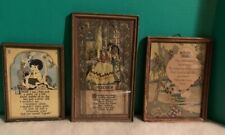 Set Of 3 Vintage 1930’s Deco Small Framed Mother Pictures picture