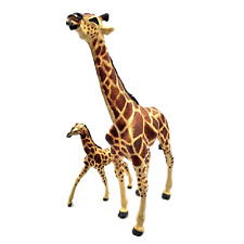 Reticulated Giraffe Pair Mother Child Rubber Vintage 1992 Safari Inc picture
