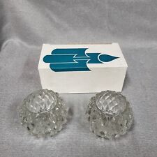 Partylite New in Box Pair Crystal Tea Lite Rockport Candle Holders Plymouth, MA picture