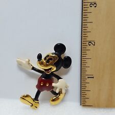 Napier Disney Gold Tone Mickey Mouse Pin Brooch w/ Spring Action Hand Handshake picture
