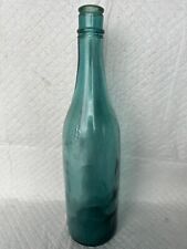 Vintage Rare Aqua Japanese Sake Bottle With Kanji Embossing on Shoulder & Foot picture