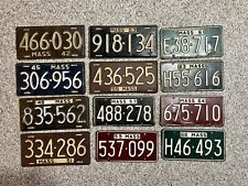 **Antique Massachusetts License Plate Lot 12 Plates - Years from 1942-1966** picture