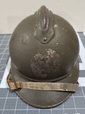Original WW1 French M15 Adrian Helmet Foreign Legion Painted W Liner & Strap picture