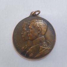 Genuine Old Belguim Bronze Medal LL. MM. ALBERT ELISABETH Child Soldier 1914  picture