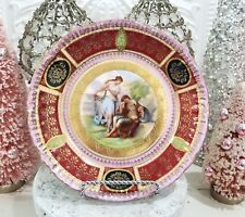 Antique Royal Vienna Pink Cabaret Plate Signed Kaufmann Gilt Victorian picture