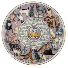 Ceramic ornaments -Wedgwood Calendar Plate Fifteenth Series Cats 1985 -Very Good picture