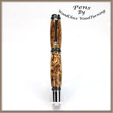 Handmade Exotic Black Ash Burl Wood Rollerball Or Fountain Pen ART 1462a picture