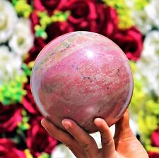Nice 145MM Natural Pink Rhodonite Stone Crystal Healing Reiki Chakra Sphere Ball picture