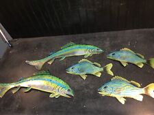 Vintage Die Cut Paper Beisle Co. USA Fish Lot 21in and 10in 5pc Lot picture