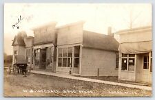 Coral MI Woodall Drug Store (Great Wood Sign)~Frank Playing For Dance 1912 RPPC picture
