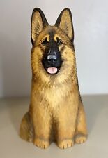 WOOD Carved BIG German SHEPHERD Dog Lisa Rogers Original Carving Sculpture picture