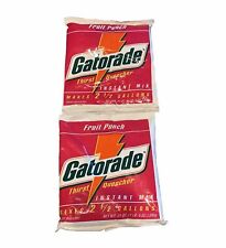 2 NOS 1995 Gatorade Fruit Punch Instant Mix 21 Oz SEALED BAG Thirst Quench 2.5G picture
