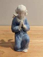 Vintage Porcelain Praying Angel Blue And White picture