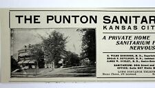 1915 THE PUNTON SANITARIUM Kansas City Advertising Original Antique Print Ad picture