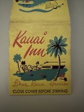 Vintage 1950s Kauai Inn Hawaii Motel Midcentury Matchbook Cover picture