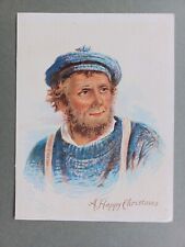 VICTORIAN CHRISTMAS CARD PORTRAIT OF A FISHERMAN IN HAT by DRUMMOND C1883 picture