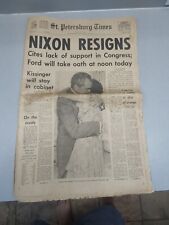 Newspaper NIXON RESIGNS St. Petersburg Times  AUG 9 1974  picture