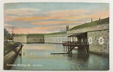 Fortress Monroe, VA/The Moat/Vintage Postcard Dated 1909 picture