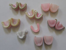 (18) DENTURE CHARMS, PLASTIC TEETH, UPPER & LOWERS ~1940's to 50's~   DET picture