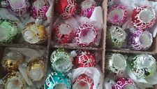 8 small Polish Christmas indent glass ornaments POLAND picture
