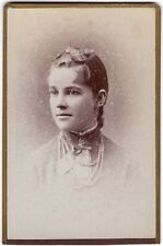 CIRCA 1880s CDV TEENAGE GIRL IN FANCY DRESS WEARING PEARLS UNMARKED picture