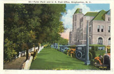 Binghamton,NY Tyler Park And U. S. Post Office Broome County New York Postcard picture