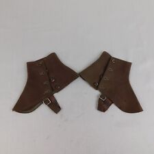 1930s 1940s WWII World War 2 Spats Shoe Coverings - Brown #5735 picture