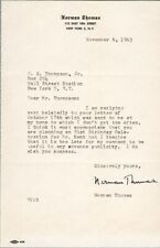 NORMAN THOMAS - TYPED LETTER SIGNED 11/06/1963 picture