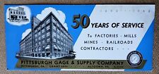 Vintage 1942 PITTSBURGH GAGE AND SUPPLY CO. ADVERTISING BLOTTER Altoona 50 Years picture