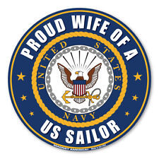 Proud Wife of a US Sailor Circle Magnet picture