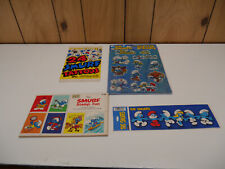 Lot Of 4 Vintage Peyo Smurf Stickers Stamps Tattoos New picture