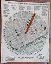 c.1925 The Indicator Map Melbourne Australia Rare Tourist Street Road Guide Map picture