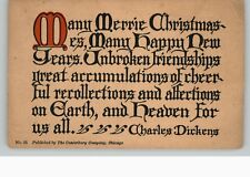 Postcard - Charles Dickens Christmas Poem Canterbury Publishing - 1919 picture