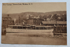 ca 1900s NY Postcard Finger Lakes Watkins New York Seneca Lake Steamer 