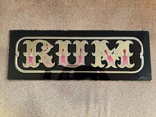Very Nice Vintage ‘RUM’ Reverse Painted Glass Sign Nice Script picture