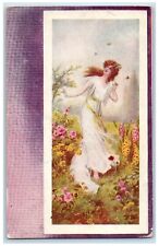 1907 Pretty Woman Butterflies Flowers Choccolocco Alabama AL Antique Postcard picture